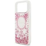 Husa pentru iPhone 17 Pro Max, Guess Resin Bottom Glitter MagSafe (GUHMP17XRGRGEP), roz