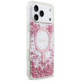 Husa pentru iPhone 17 Pro Max, Guess Resin Bottom Glitter MagSafe (GUHMP17XRGRGEP), roz