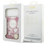 Husa pentru iPhone 17 Pro Max, Guess Resin Bottom Glitter MagSafe (GUHMP17XRGRGEP), roz
