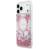 Husa pentru iPhone 17 Pro Max, Guess Resin Bottom Glitter MagSafe (GUHMP17XRGRGEP), roz