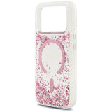 Husa pentru iPhone 17 Pro, Guess Resin Bottom Glitter MagSafe (GUHMP17LRGRGEP), roz