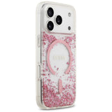 Husa pentru iPhone 17 Pro, Guess Resin Bottom Glitter MagSafe (GUHMP17LRGRGEP), roz