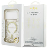 Husa pentru iPhone 17 Pro, Guess Resin Bottom Glitter MagSafe (GUHMP17LRGRGED), auriu