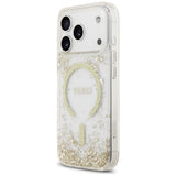 Husa pentru iPhone 17 Pro, Guess Resin Bottom Glitter MagSafe (GUHMP17LRGRGED), auriu