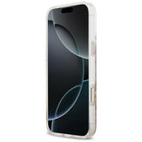 Husa pentru iPhone 17 Pro, Guess Resin Flowers and Glitter MagSafe (GUHMP17LRBFGFGMP), roz