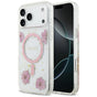 Husa pentru iPhone 17 Pro, Guess Resin Flowers and Glitter MagSafe (GUHMP17LRBFGFGMP), roz