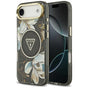 Husa pentru iPhone 17 Air, Guess IML Metal Glitter Flowers Triangle MagSafe (GUHMP17MHFLPEDK), negru