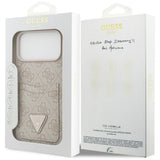 Husa pentru iPhone 17 Pro Max, Guess Hardcase 4G Double Card Triangle (GUHCP17XP4TPP), roz
