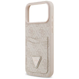 Husa pentru iPhone 17 Pro Max, Guess Hardcase 4G Double Card Triangle (GUHCP17XP4TPP), roz