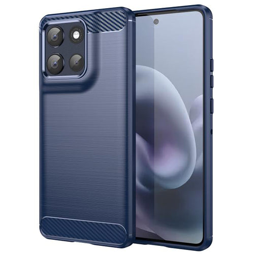Husa pentru Motorola Moto G86, Techsuit Carbon Silicone, albastru