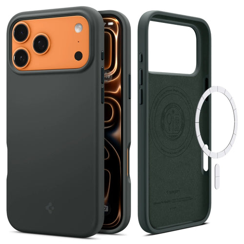Husa pentru iPhone 17 Pro Max, Spigen Silicone Fit MagSafe (ACS10271), verde
