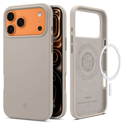 Husa pentru iPhone 17 Pro Max, Spigen Silicone Fit MagSafe (ACS10272), bej