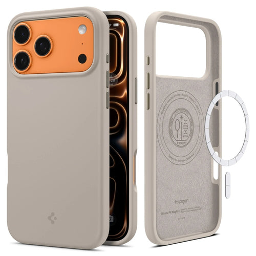 Husa pentru iPhone 17 Pro Max, Spigen Silicone Fit MagSafe (ACS10272), bej