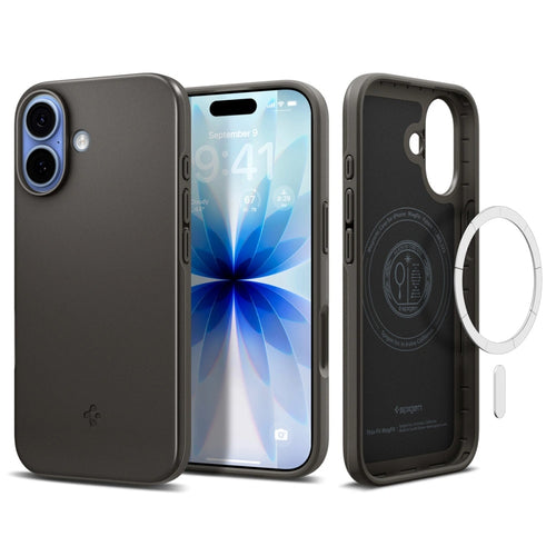 Husa pentru iPhone 17, Spigen Thin Fit MagSafe (ACS10375), cenusiu