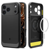 Husa pentru iPhone 17 Pro Max, Spigen Rugged Armor MagSafe (ACS10263), negru