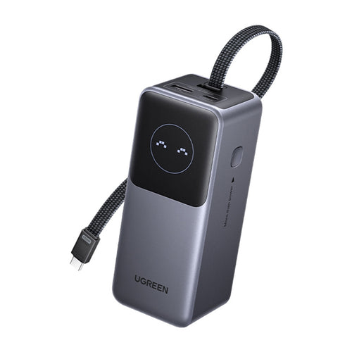 Baterie externa UGREEN PB723 (55365B), cu Integrat USB-C cable, USB, Type-C, Afisaj digital, 20000mAh, 130W, gri