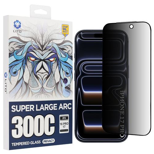 Folie de protectie pentru iPhone 17 Pro, Lito D+ Max Privacy 300C