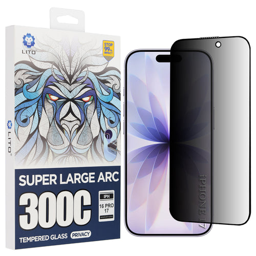 Folie de protectie pentru iPhone 16 Pro, Lito D+ Max Privacy 300C