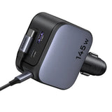 Incarcator auto UGREEN EC604 (55910B), cu Retractabil USB-C Cable, Dual port, 145W, 70cm, negru