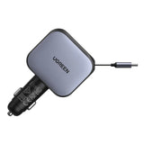 Incarcator auto UGREEN EC604 (55910B), cu Retractabil USB-C Cable, Dual port, 145W, 70cm, negru