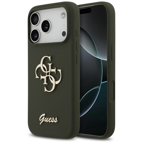 Husa pentru iPhone 17 Pro Max, Guess Silicone Big 4G Script (GUHCP17XSC4GSMA), kaki