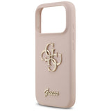 Husa pentru iPhone 17 Pro, Guess Silicone Big 4G Script (GUHCP17LSC4GSMP), roz deschis