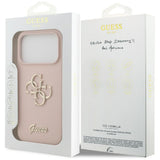 Husa pentru iPhone 17 Pro, Guess Silicone Big 4G Script (GUHCP17LSC4GSMP), roz deschis