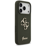 Husa pentru iPhone 17 Pro, Guess Silicone Big 4G Script (GUHCP17LSC4GSMA), kaki