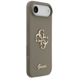 Husa pentru iPhone 17 Air, Guess Silicone Big 4G Script (GUHCP17MSC4GSMW), maro