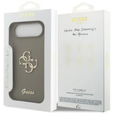 Husa pentru iPhone 17 Air, Guess Silicone Big 4G Script (GUHCP17MSC4GSMW), maro