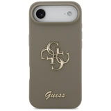 Husa pentru iPhone 17 Air, Guess Silicone Big 4G Script (GUHCP17MSC4GSMW), maro