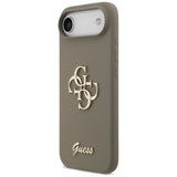 Husa pentru iPhone 17 Air, Guess Silicone Big 4G Script (GUHCP17MSC4GSMW), maro