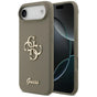 Husa pentru iPhone 17 Air, Guess Silicone Big 4G Script (GUHCP17MSC4GSMW), maro