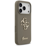 Husa pentru iPhone 17 Pro Max, Guess Silicone Big 4G Script (GUHCP17XSC4GSMW), maro