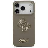Husa pentru iPhone 17 Pro Max, Guess Silicone Big 4G Script (GUHCP17XSC4GSMW), maro