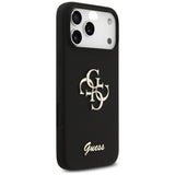 Husa pentru iPhone 17 Pro Max, Guess Silicone Big 4G Script (GUHCP17XSC4GSMK), negru