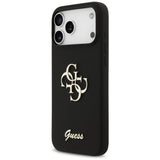 Husa pentru iPhone 17 Pro Max, Guess Silicone Big 4G Script (GUHCP17XSC4GSMK), negru