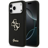 Husa pentru iPhone 17 Pro Max, Guess Silicone Big 4G Script (GUHCP17XSC4GSMK), negru