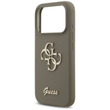 Husa pentru iPhone 17 Pro, Guess Silicone Big 4G Script (GUHCP17LSC4GSMW), maro