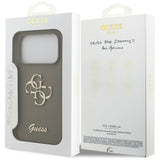 Husa pentru iPhone 17 Pro, Guess Silicone Big 4G Script (GUHCP17LSC4GSMW), maro
