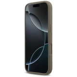 Husa pentru iPhone 17 Pro, Guess Silicone Big 4G Script (GUHCP17LSC4GSMW), maro
