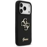 Husa pentru iPhone 17 Pro, Guess Silicone Big 4G Script (GUHCP17LSC4GSMK), negru