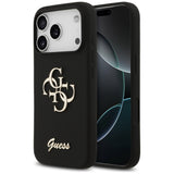 Husa pentru iPhone 17 Pro, Guess Silicone Big 4G Script (GUHCP17LSC4GSMK), negru