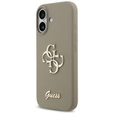 Husa pentru iPhone 17, Guess Silicone Big 4G Script (GUHCP17SSC4GSMW), maro