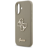 Husa pentru iPhone 17, Guess Silicone Big 4G Script (GUHCP17SSC4GSMW), maro
