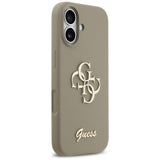 Husa pentru iPhone 17, Guess Silicone Big 4G Script (GUHCP17SSC4GSMW), maro