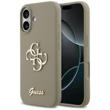 Husa pentru iPhone 17, Guess Silicone Big 4G Script (GUHCP17SSC4GSMW), maro