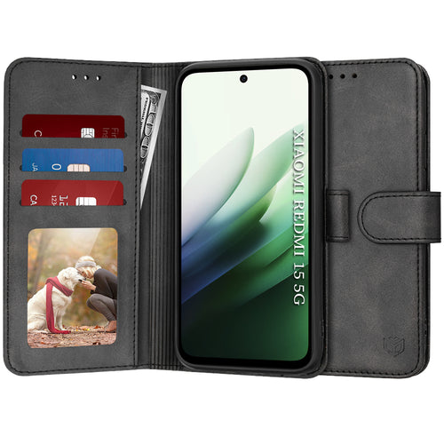 Husa pentru Xiaomi Redmi 15 5G, Techsuit Diary Book, negru
