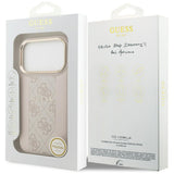 Husa pentru iPhone 17 Pro, Guess Hardcase 4G Stripe MagSafe (GUHMP17LPG4SEMCP), roz