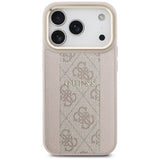 Husa pentru iPhone 17 Pro, Guess Hardcase 4G Stripe MagSafe (GUHMP17LPG4SEMCP), roz